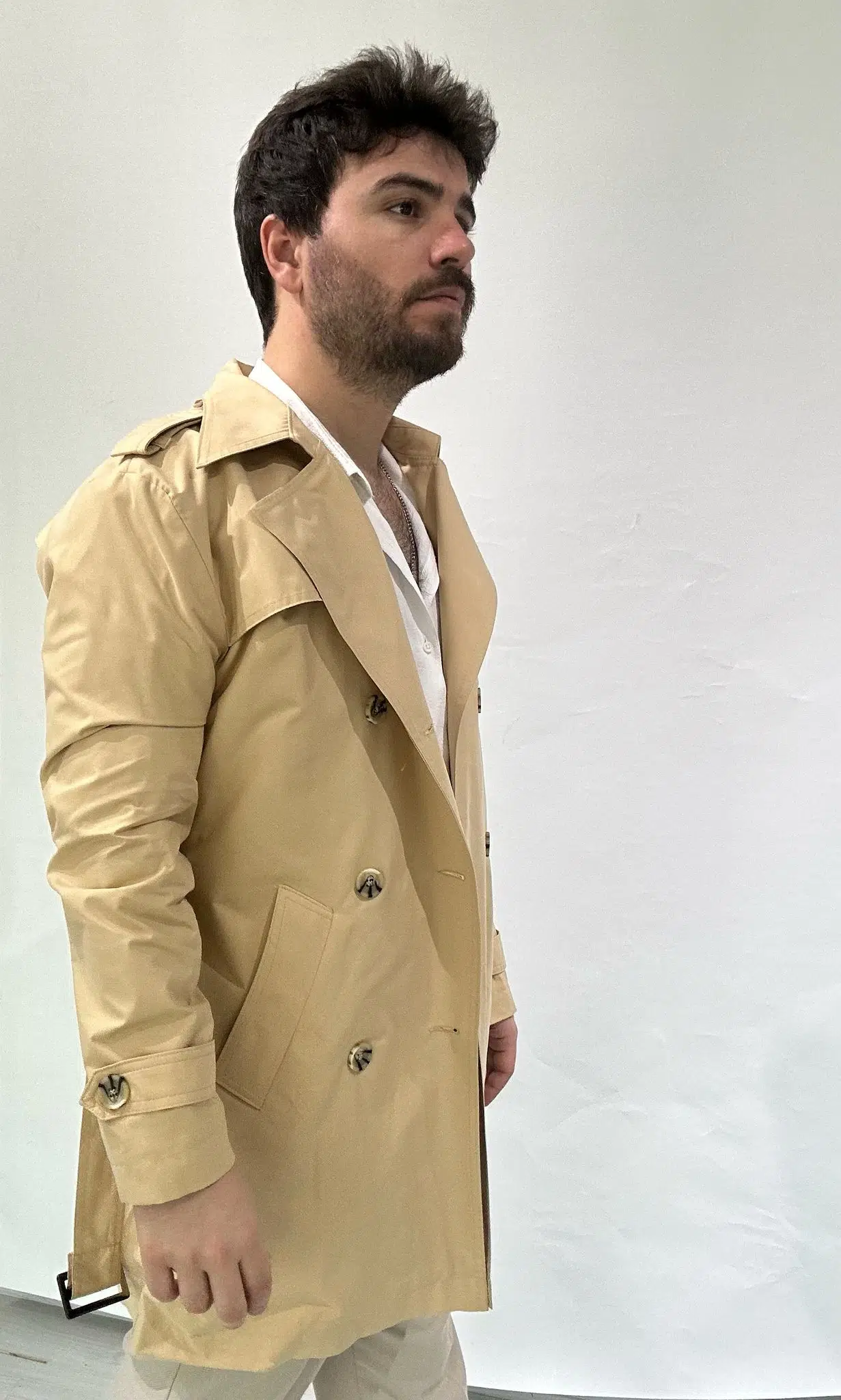 Bej Erkek Trençkot
