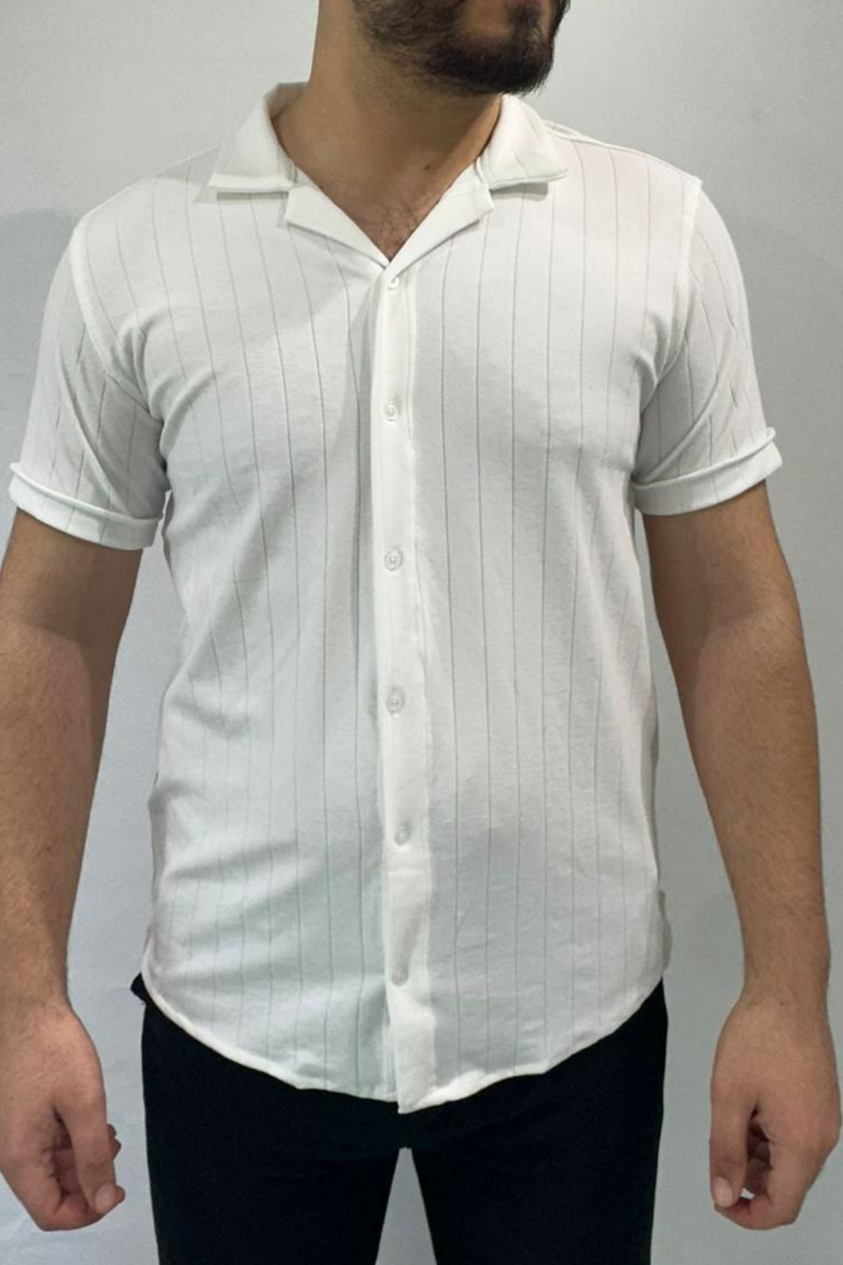 Beyaz Oversize Erkek Gömlek
