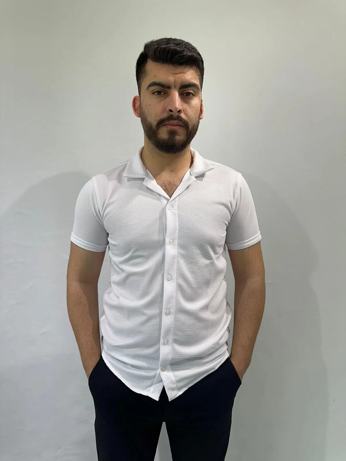 Yatay Çizgili Erkek Gömlek