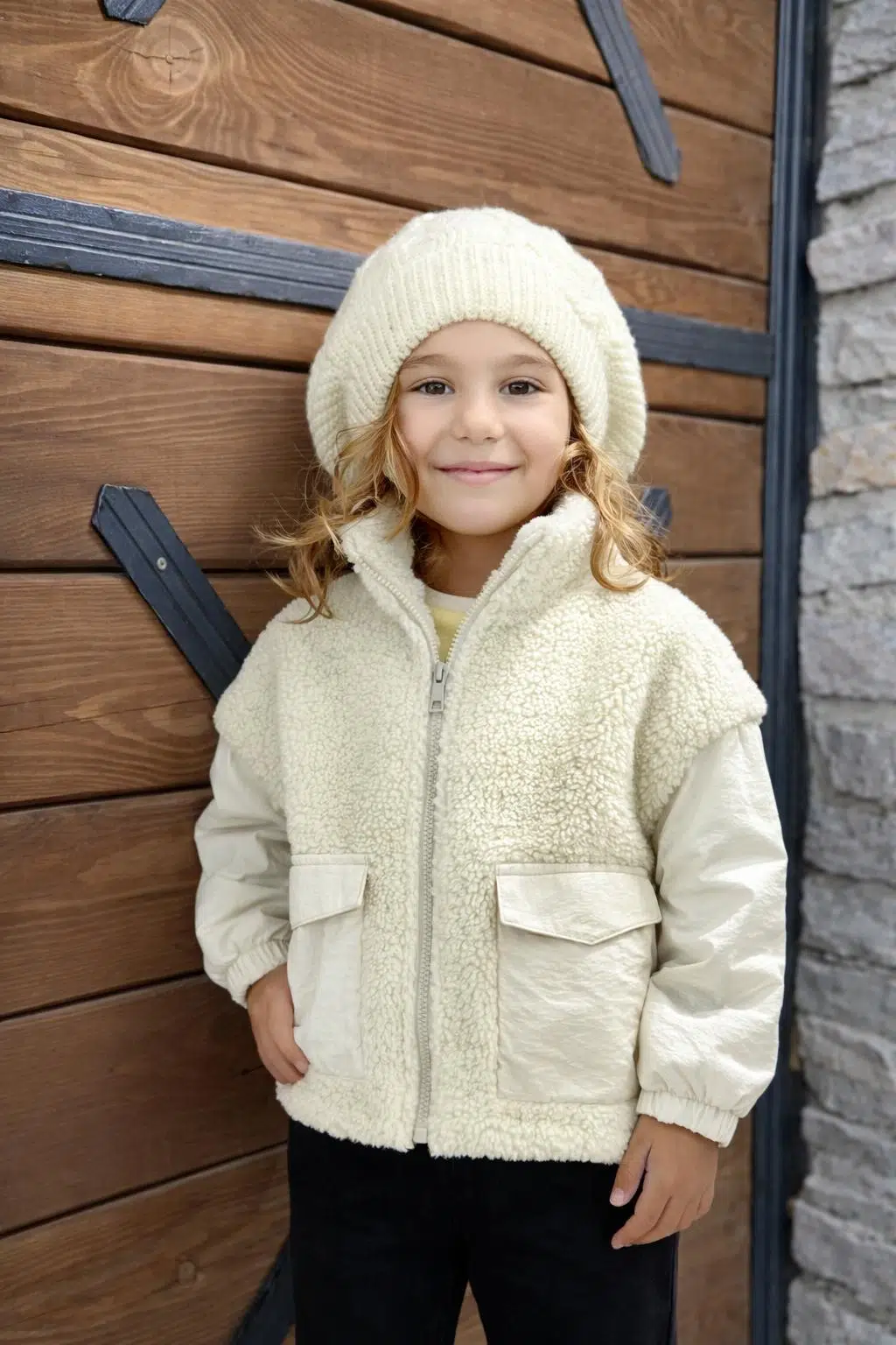 çocuk mont - Ekru