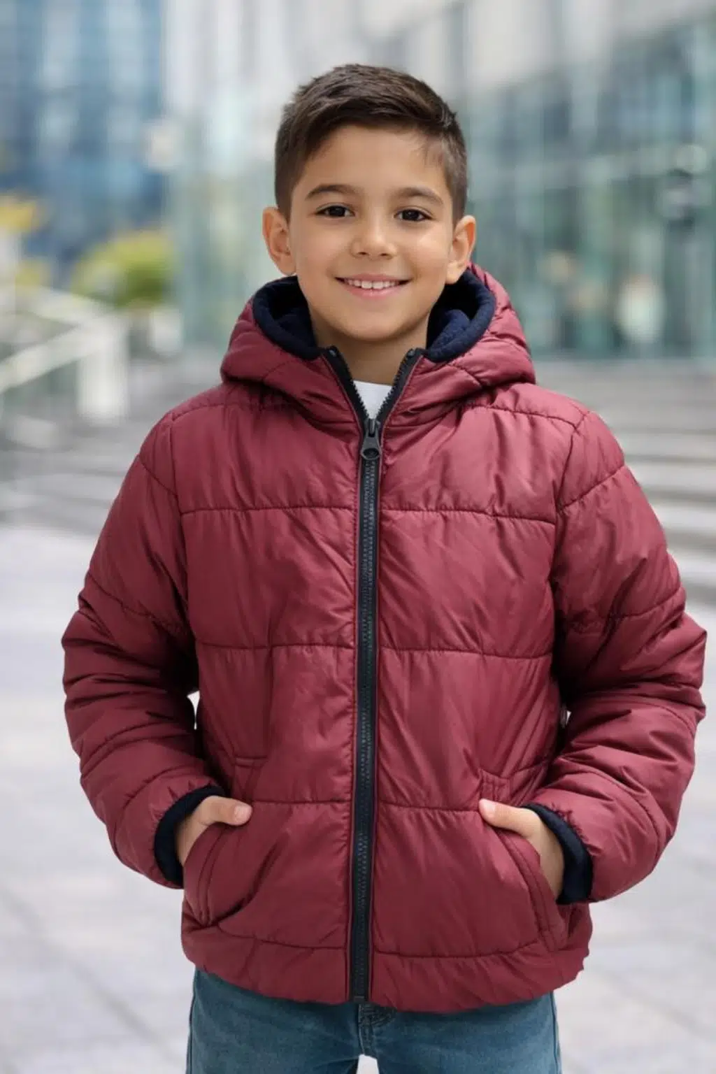 çocuk mont - Bordo
