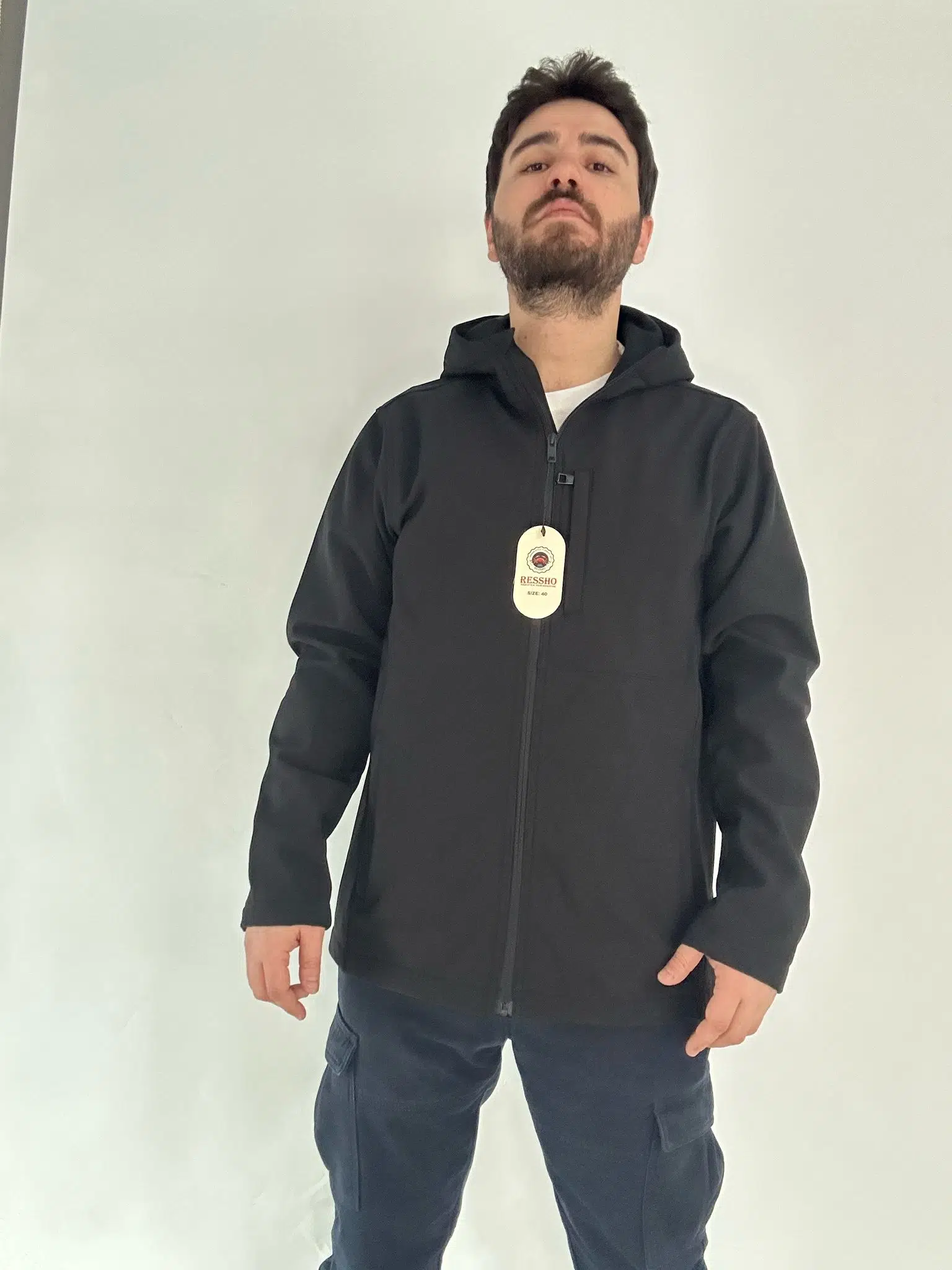 Siyah Softsheel Erkek Mont