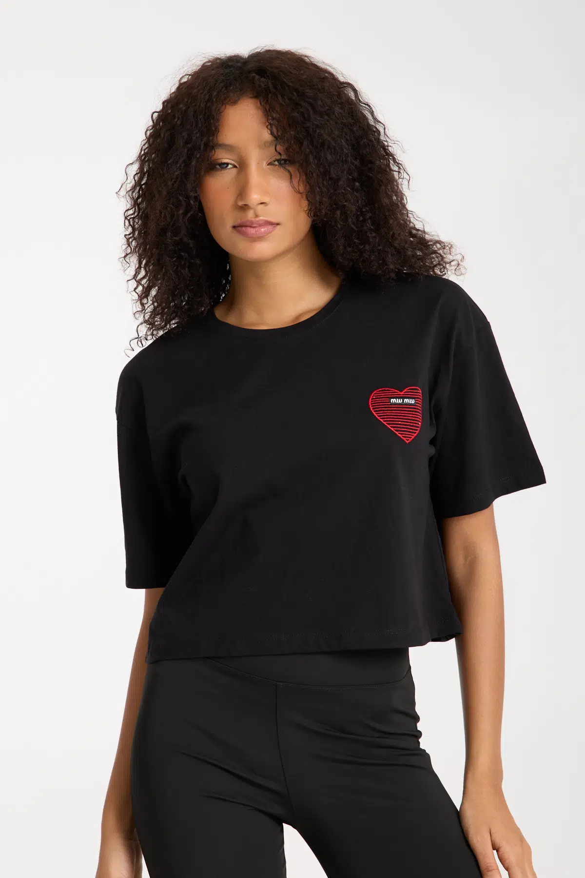 Miu Miu Siyah Crop T-shirt