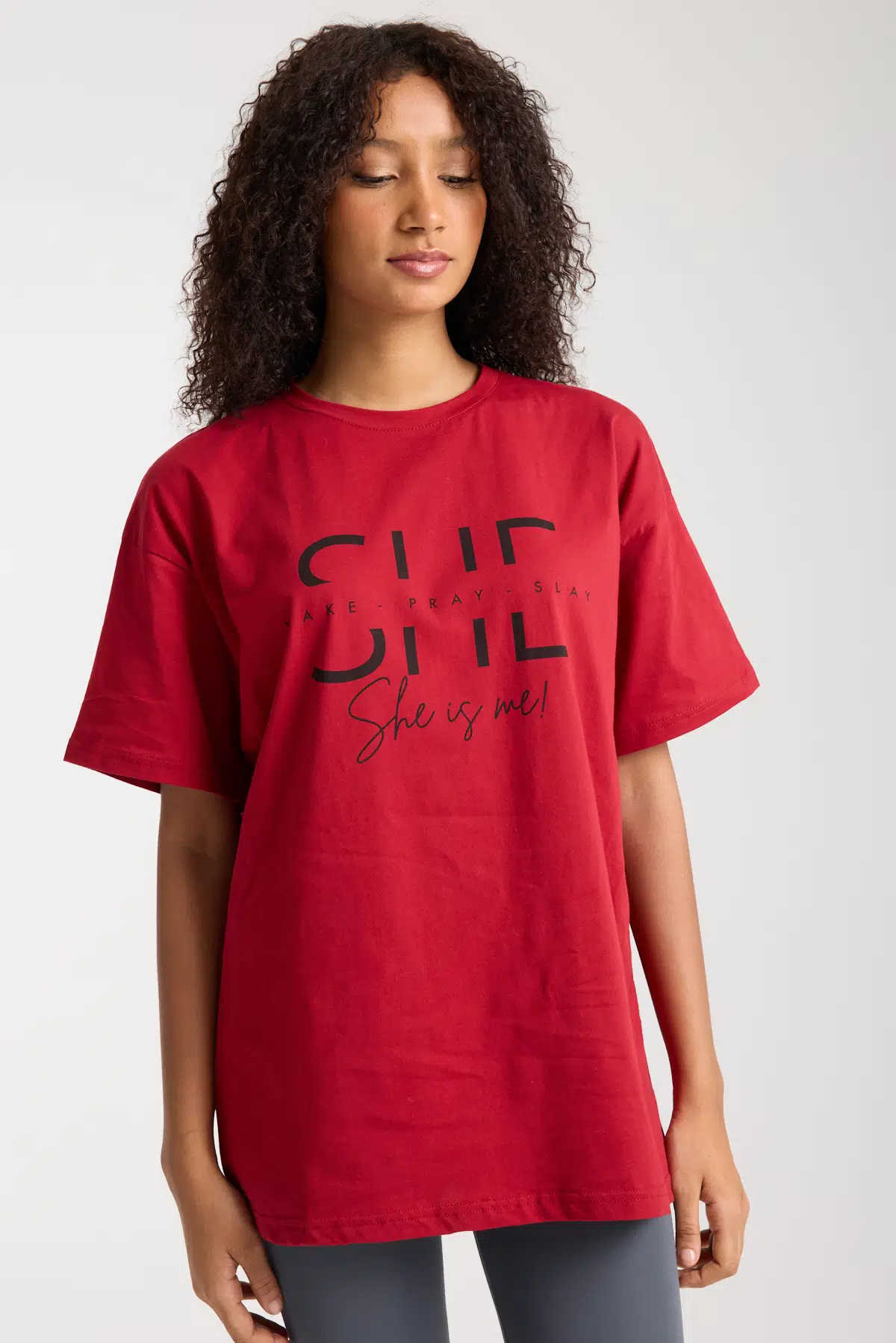 Kırmızı Baskılı T-shirt 