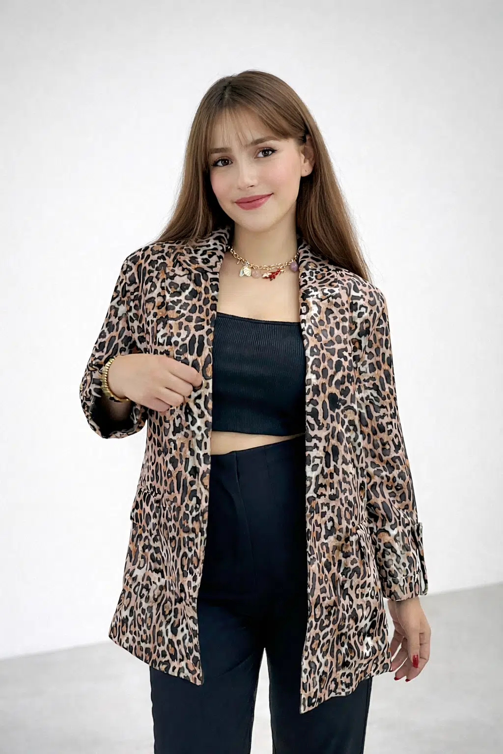 Kadın Blazer Ceket - leopar desenli