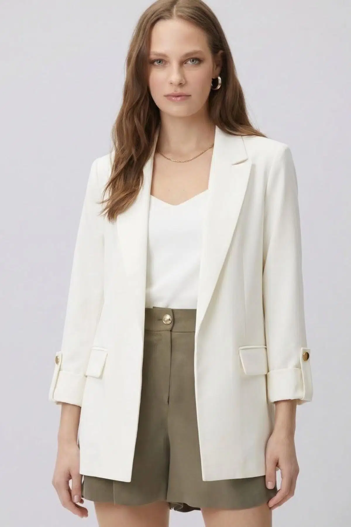 Kadın Blazer Ceket - Ekru