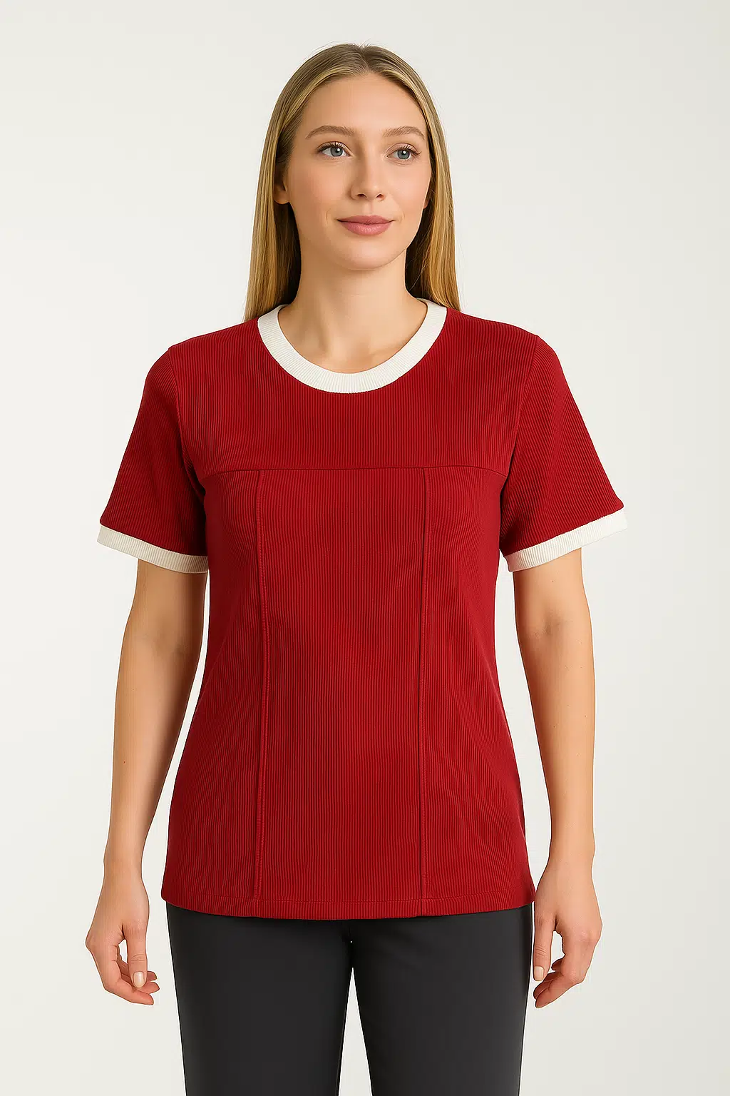 Kırmızı İki Renkli T-shirt