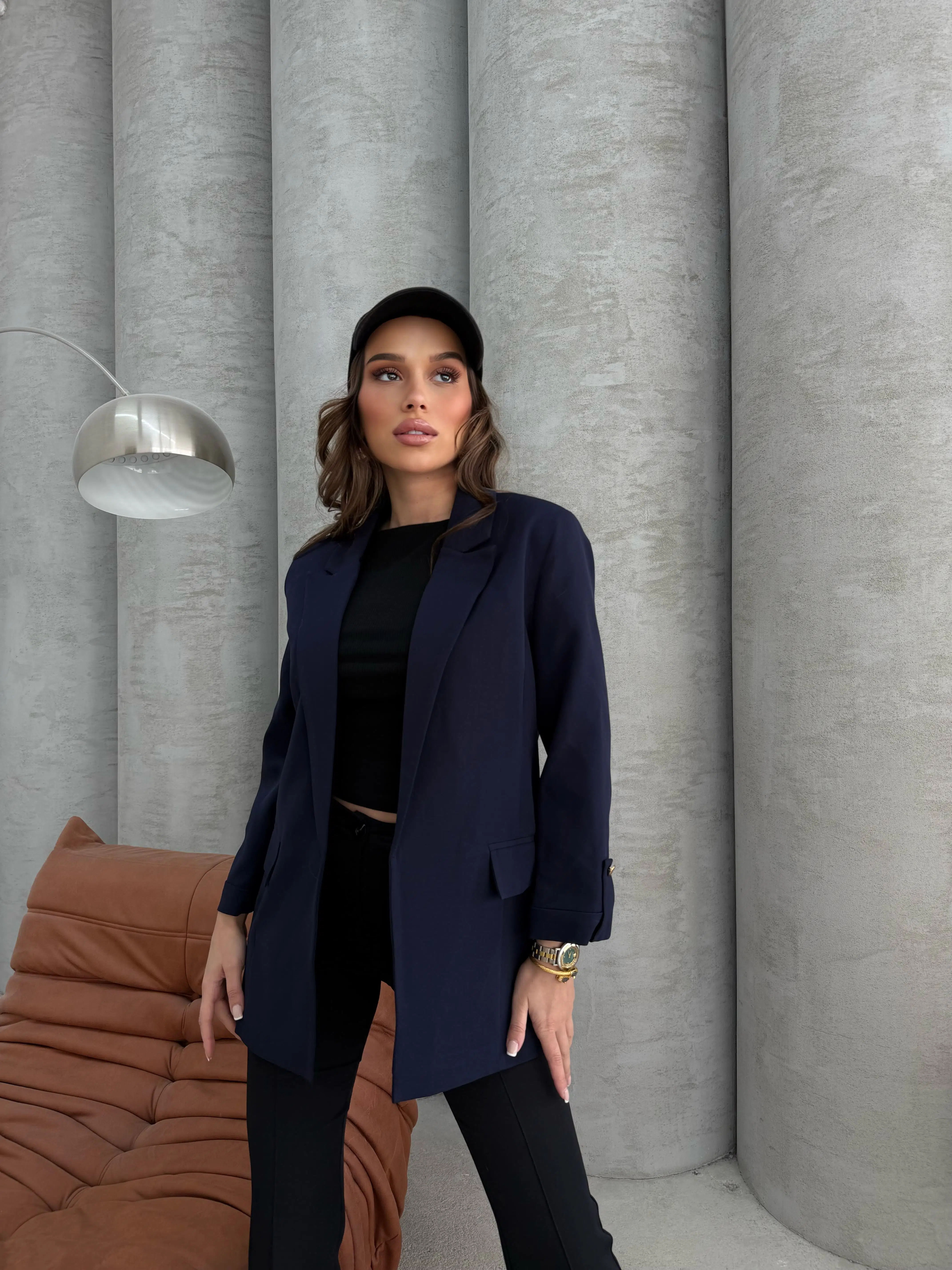 Lacivert Blazer Ceket 