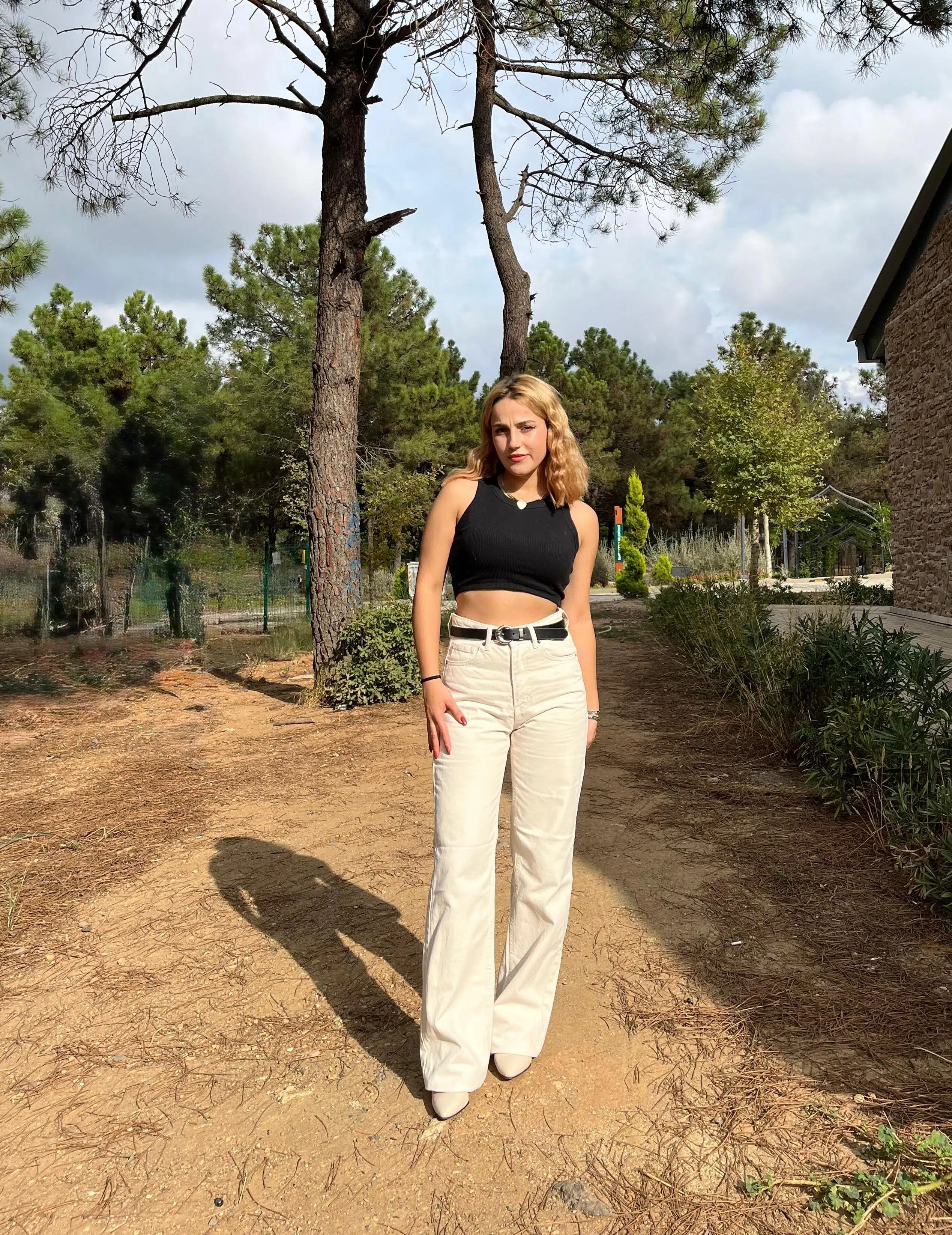Likralı Straight Yüksek Bel Jean Orj ZR Pantolon - Bej