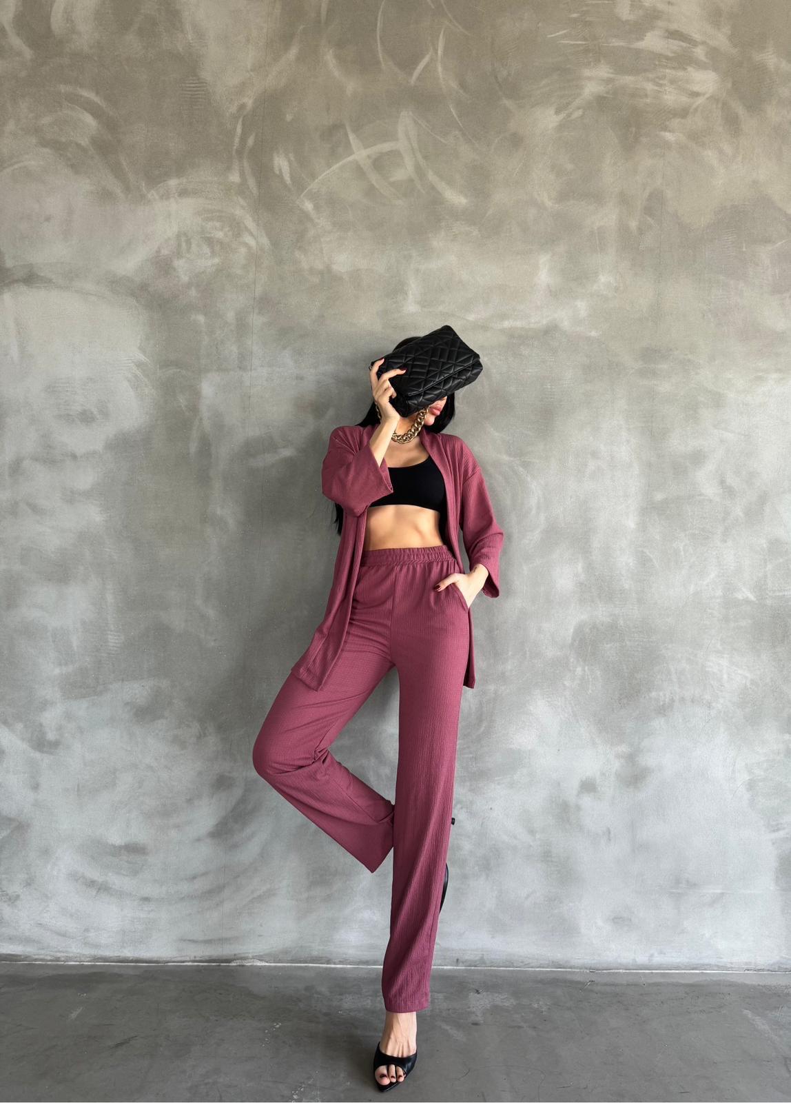 Mor Kimono Takım