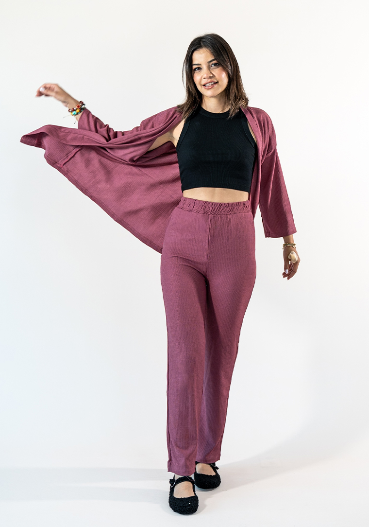 Mor Kimono Takım