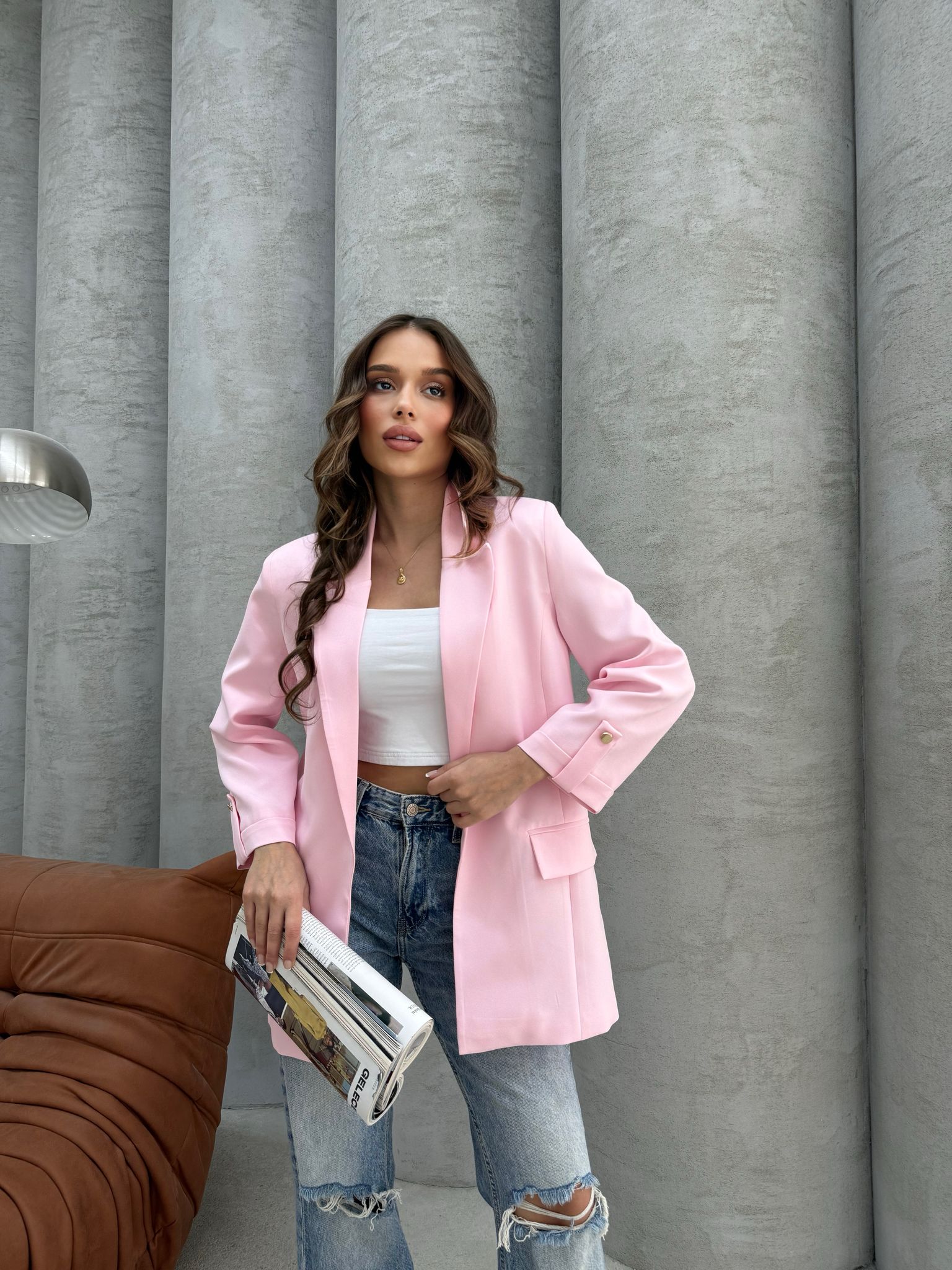 Pembe Blazer Ceket