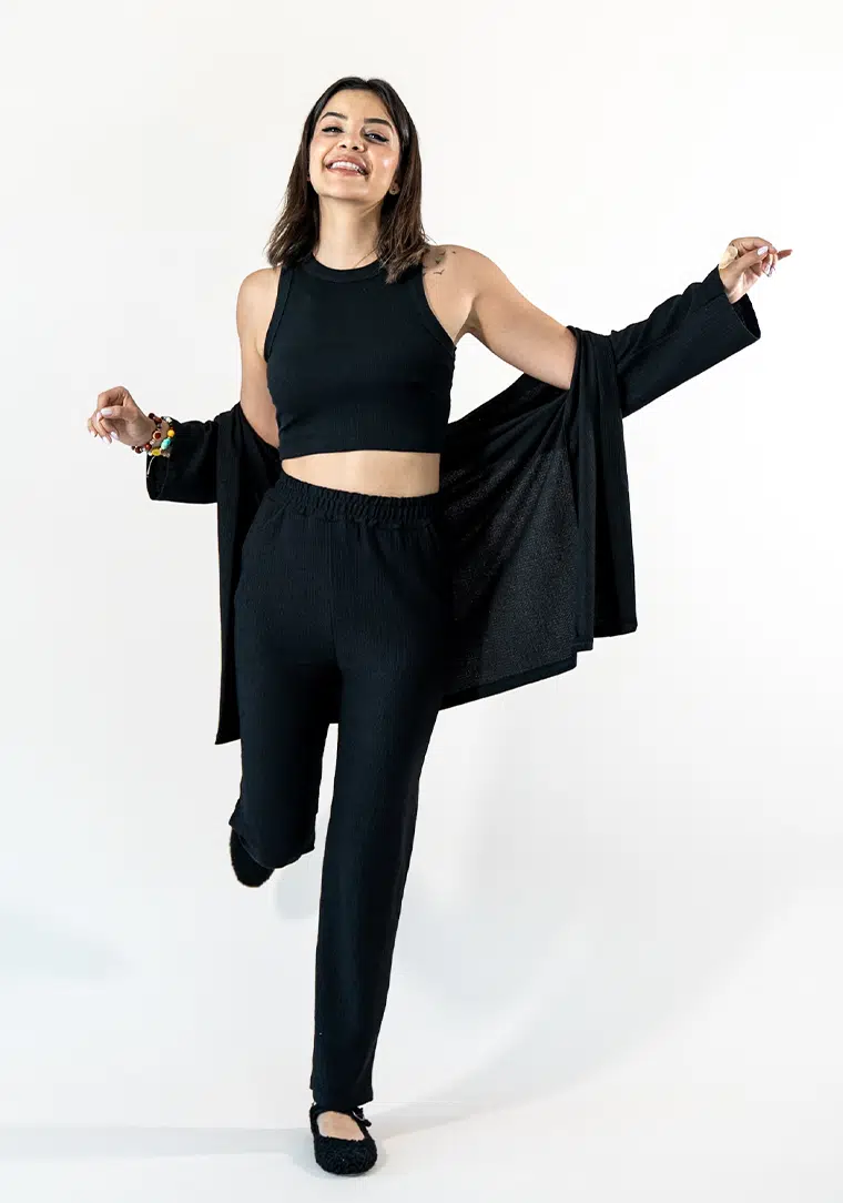Siyah Kimono Takım