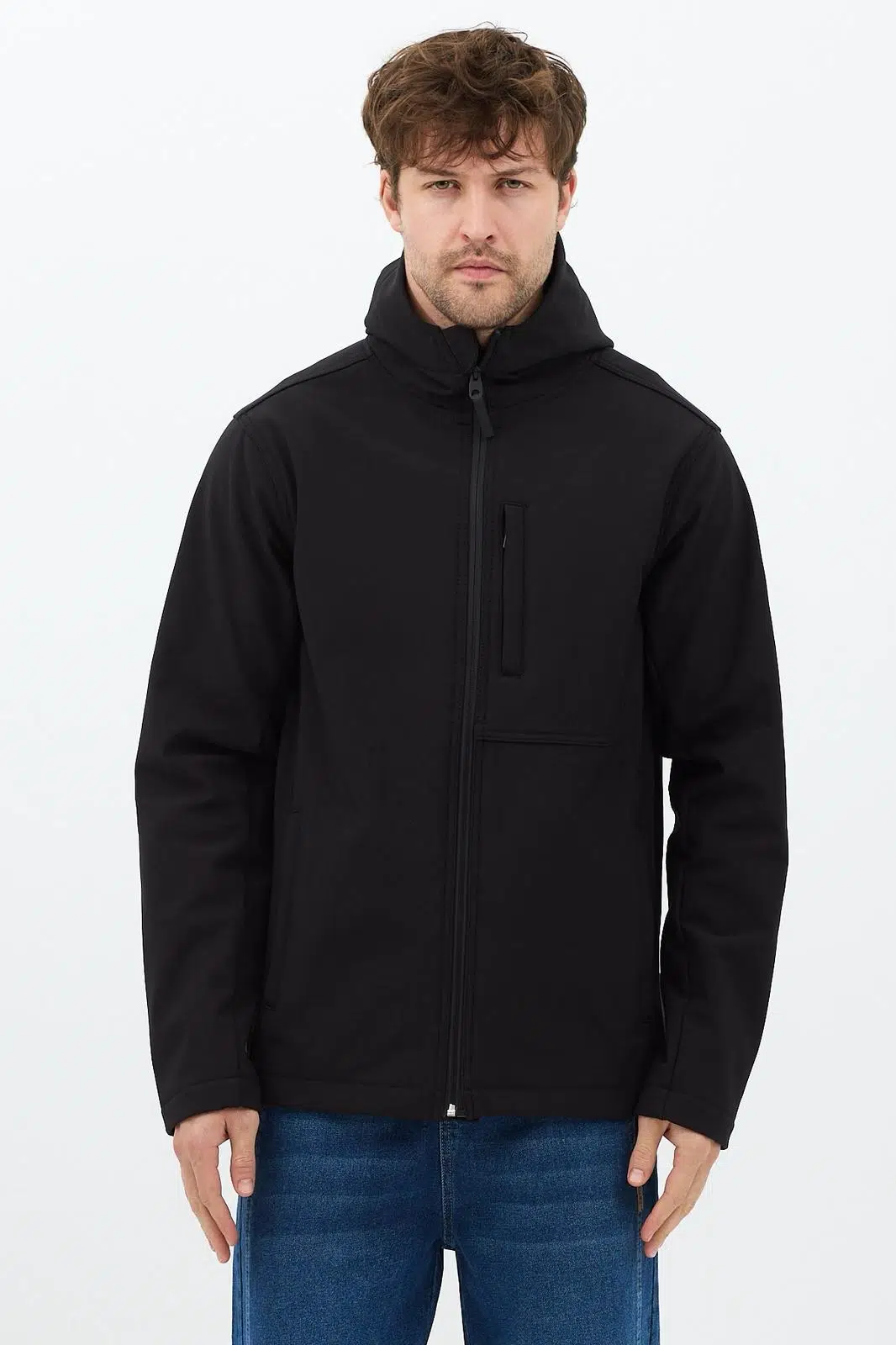 Siyah Softsheel Erkek Mont