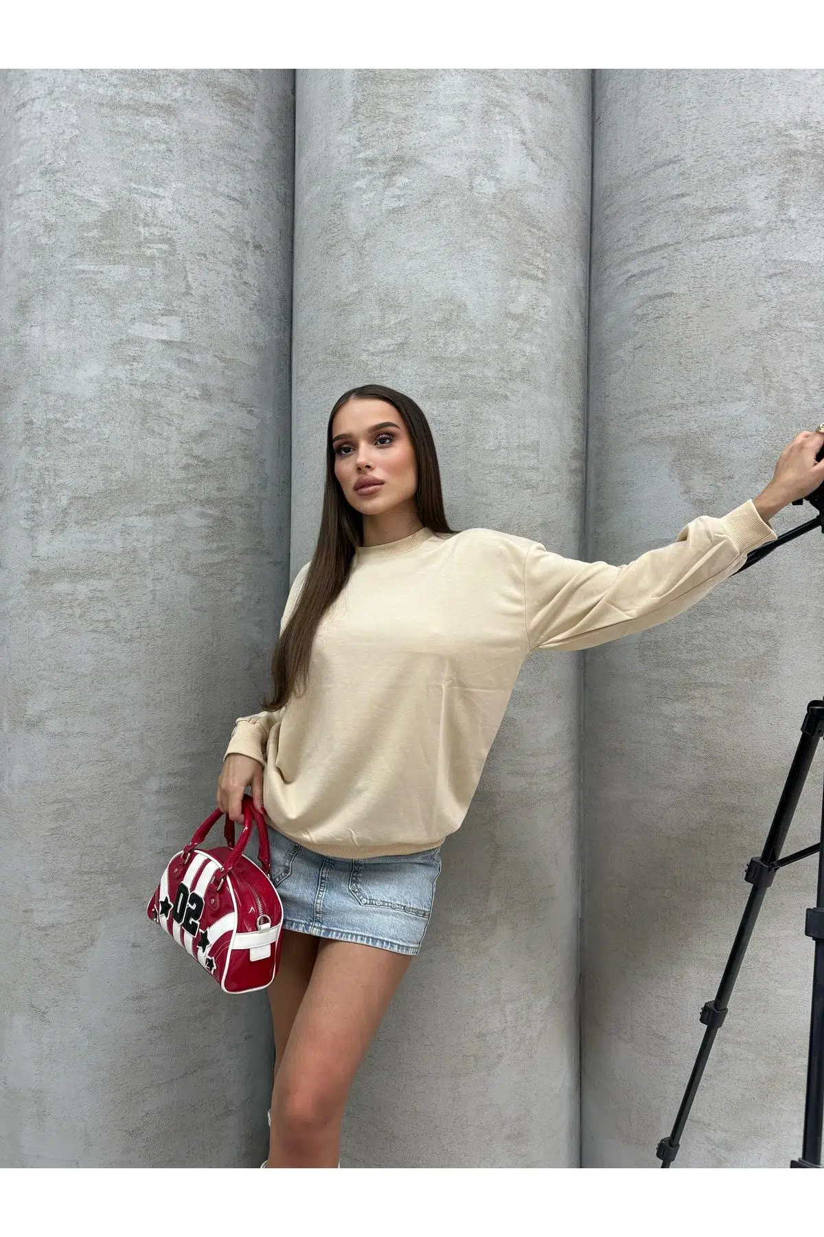 Düz Renk Kadın Sweatshirt