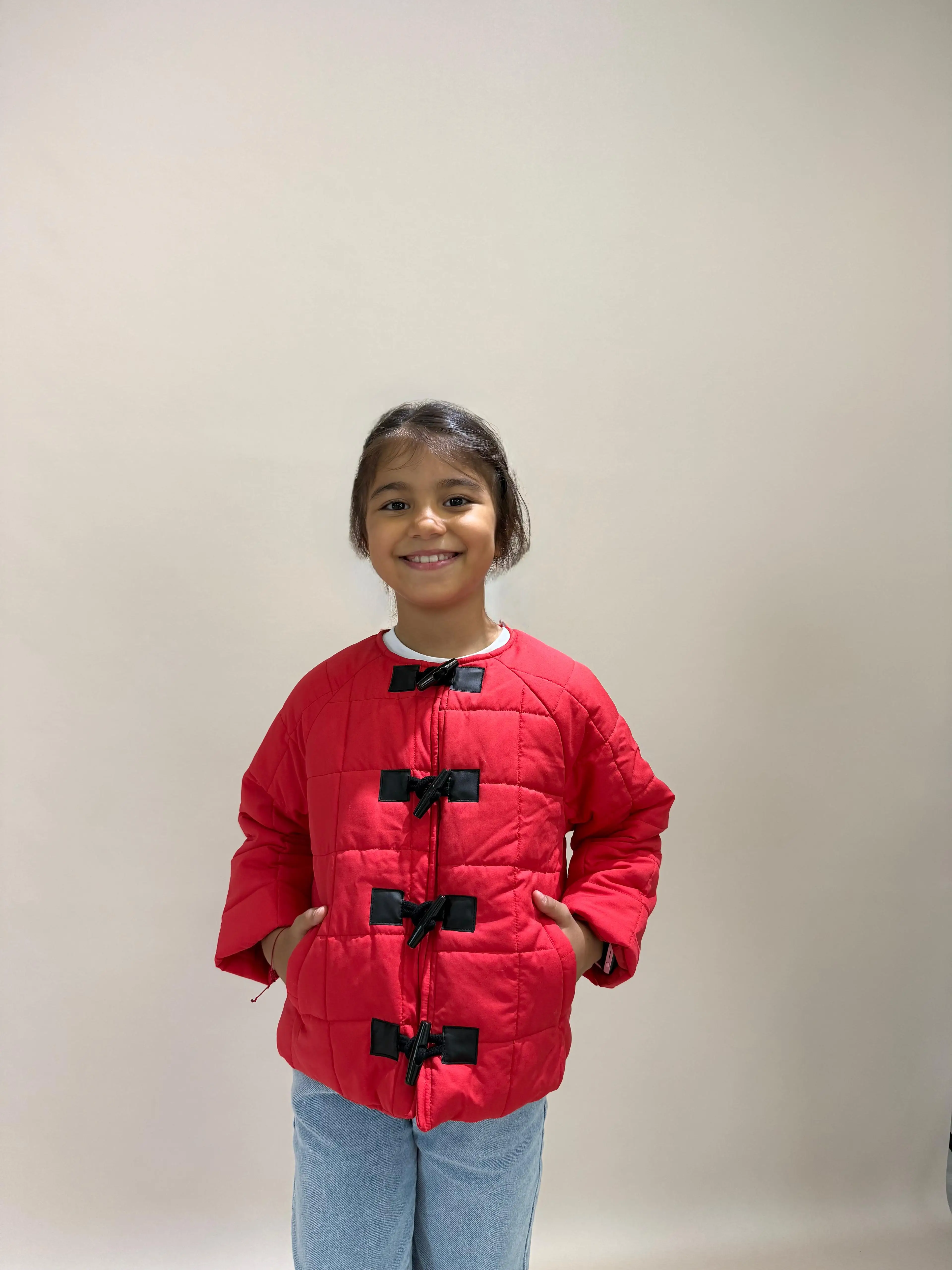 Unisex Çocuk Mevsimlik Mont Çoban Model - Kırmızı